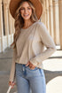 Asymmetric Exposed Seam Detail Drop Shoulder Crew Neck Pullover Top